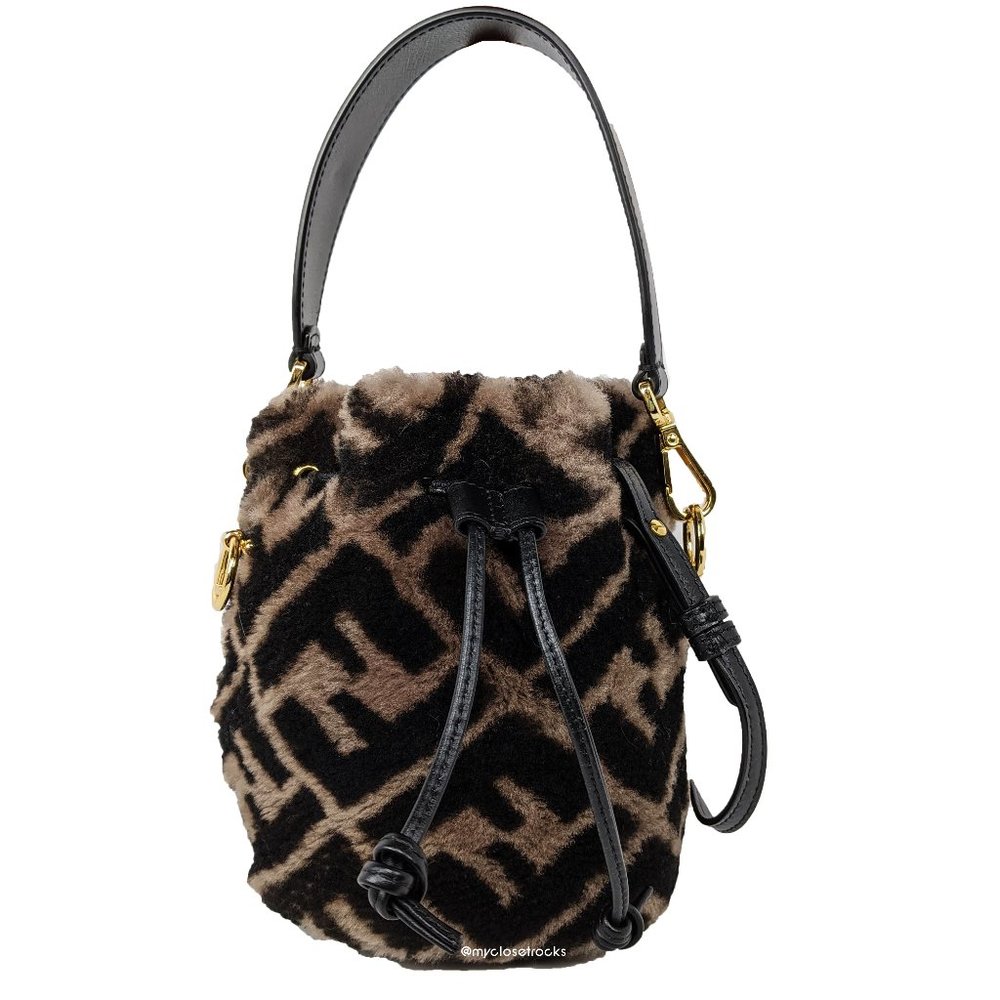SOLD Fendi Mini Shearling Mon Tresor Bucket Bag - Picture 1 of 8